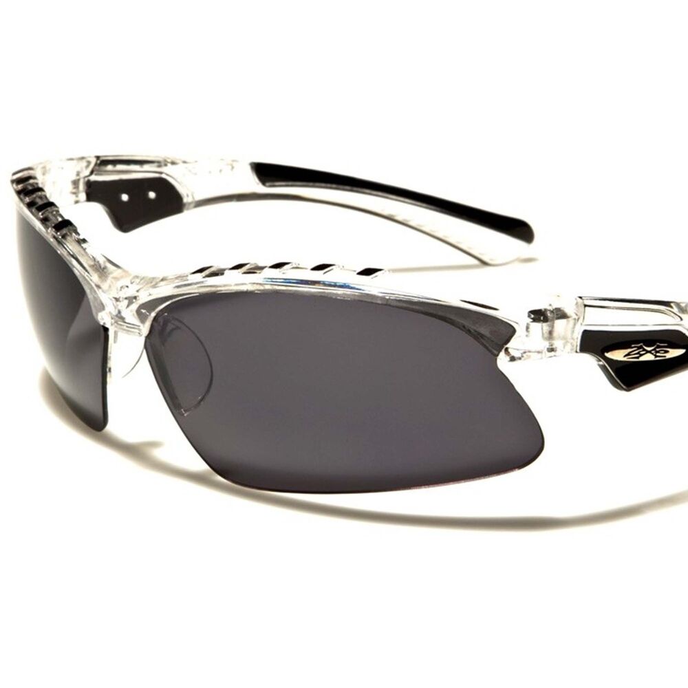 Athletic Baseball Cycling Running Golf Black & Transparent Wrap Sport Sunglasses